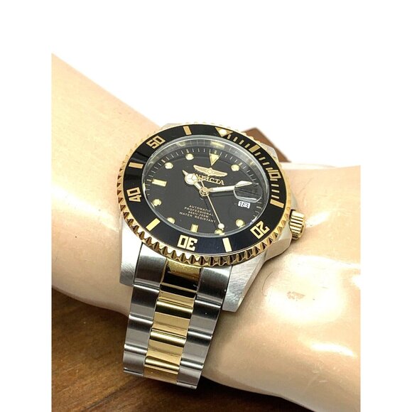 Invicta Men's Watch 36973 Pro Diver Automatic Black Dial Two Tone Steel 44mm - Picture 6 of 15